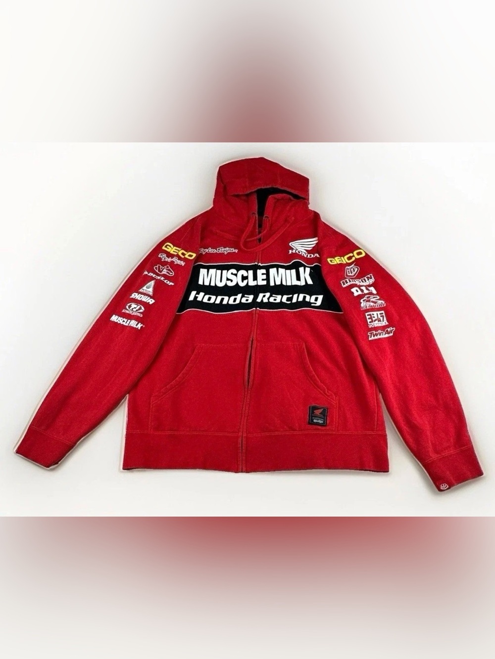 Troy Lee Designs Honda Racing Hoodie XL Muscle Milk Motocross Red Full Zip